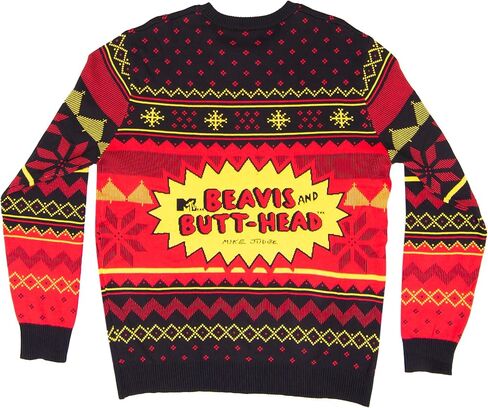 Beavis and Butthead Rock and Roll Three Color Ugly Christmas Sweater in Saudi Arabia