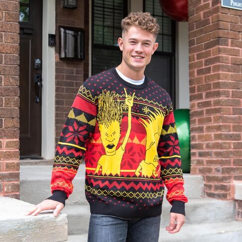 Beavis and Butthead Rock and Roll Three Color Ugly Christmas Sweater in Saudi Arabia