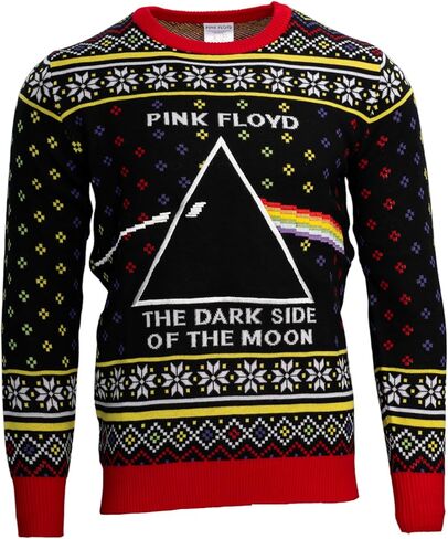 Pink Floyd The Dark Side of The Moon Logo Officially Licensed Knitted Ugly Christmas Sweater by Life Clothing in Saudi Arabia