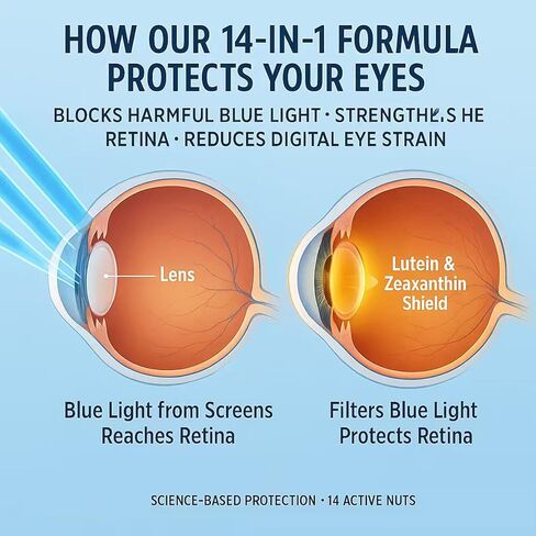 Evervision 14 in 1 Advanced Eye Formula, Eye Vitamin and Mineral Supplement with Zinc, Lutein, Zeaxanthin & Bilberry Extract, 60 Capsules (1) in Saudi Arabia