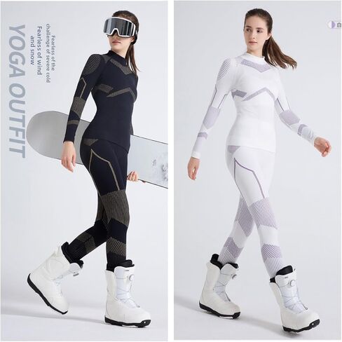 Women's Thermal Ski Base Layer Set, Long Sleeve Top and Pants, Moisture Wicking Breathable Compression in Saudi Arabia
