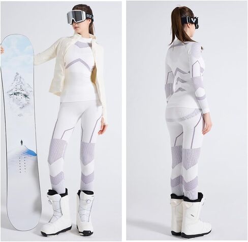 Women's Thermal Ski Base Layer Set, Long Sleeve Top and Pants, Moisture Wicking Breathable Compression in Saudi Arabia