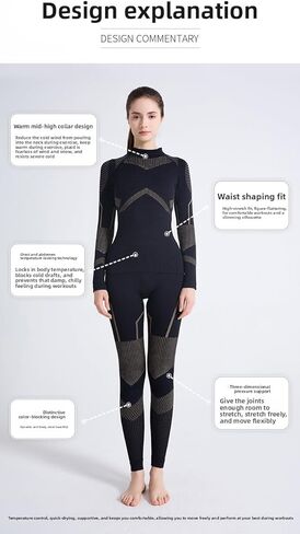 Women's Thermal Ski Base Layer Set, Long Sleeve Top and Pants, Moisture Wicking Breathable Compression in Saudi Arabia