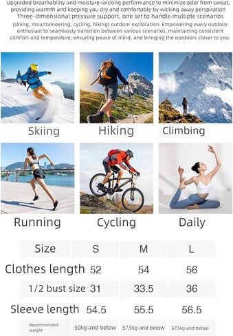 Women's Thermal Ski Base Layer Set, Long Sleeve Top and Pants, Moisture Wicking Breathable Compression in Saudi Arabia