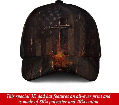 Christian Hats for Men, Jesus Hat, Faith Hat with American Flag, Cross Hats for Men in Saudi Arabia