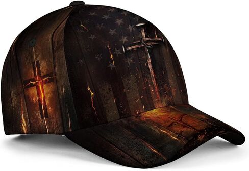 Christian Hats for Men, Jesus Hat, Faith Hat with American Flag, Cross Hats for Men in Saudi Arabia