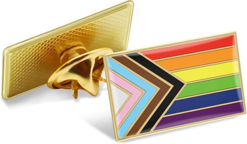 2/12/50/100Pcs New Progress Pride Lapel Pins Bulk- LGBT Transgender Rainbow Lesbian Bisexual Gay Progressive Pin Brooch Badge for Men Women Clothes Bags Hats in Saudi Arabia