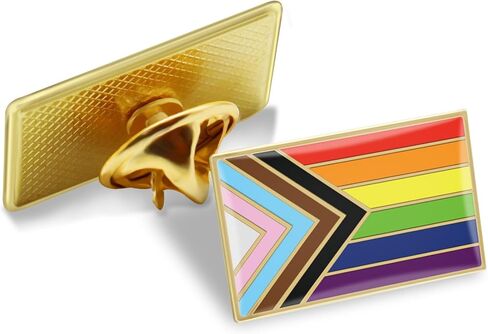 2/12/50/100Pcs New Progress Pride Lapel Pins Bulk- LGBT Transgender Rainbow Lesbian Bisexual Gay Progressive Pin Brooch Badge for Men Women Clothes Bags Hats in Saudi Arabia