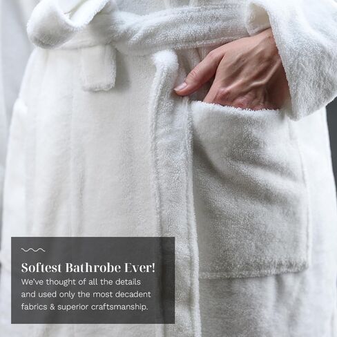 LUXOME Resort Bathrobe | Mid-length | Unisex | Soft & Absorbent | Viscose from Bamboo Blend | S, M, L, XL Sizes in Saudi Arabia