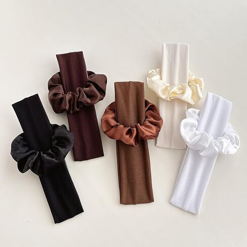 10pcs Sports Headband Wide Elastic Sweat-Absorbing Solid Color Hair Hoop & Scrunchie Set, Thanksgiving in Saudi Arabia