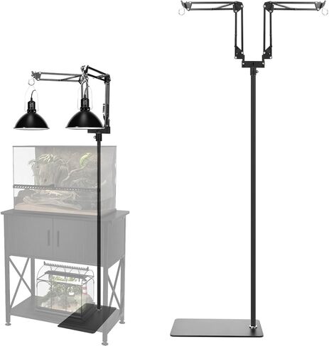 Reptile Lamp Stand Adjustable Height 15.7-73.6inch with 360°Adjustable Swing Arm Heat Lamp Stand Plant Floor Light Holder for Bearded Dragon Turtles Snake and Chicks in Saudi Arabia
