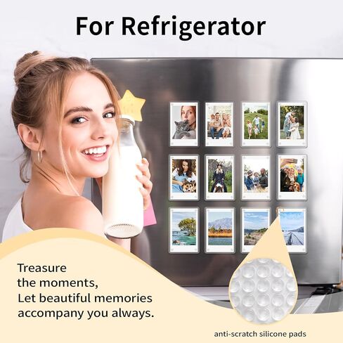 14 Pack Acrylic Magnetic Picture Frames, 2.3 * 3.5 Inch Acrylic Photo Magnets for Refrigerator, Double Sided Mini Picture Frame Magnets Clear for Fujifilm Instax Mini Instant Film in Saudi Arabia