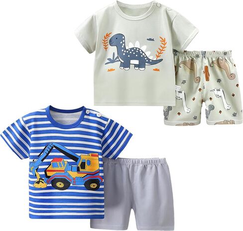 Toddler Girls Boys Shorts Sets,Kids Casual Cute Shorts Sleeve Tops with Pants 2Pcs Clothes Outfits Summer in Saudi Arabia