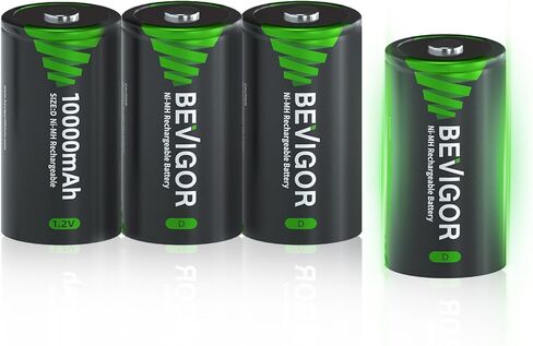 BEVIGOR 9V Rechargeable Batteries,9 Volt Batteries,NiMH 2000mWh,Long Lasting Power,High Capacity 9V Battery for Smoke Detector, Smoke Alarms,Fire Alarm in Kuwait