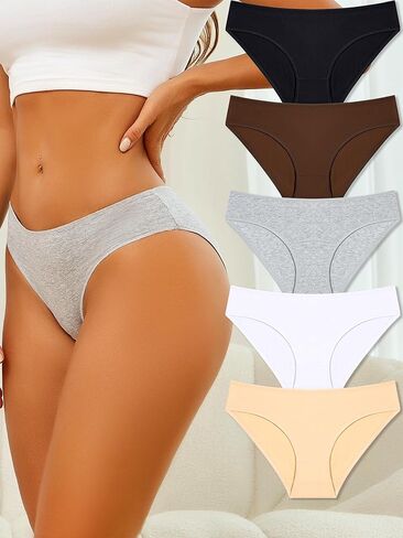 Womens Cotton Underwear Low Rise Bikini Soft Breathable Ladies Panties Sexy Cheeky Hipster in Saudi Arabia