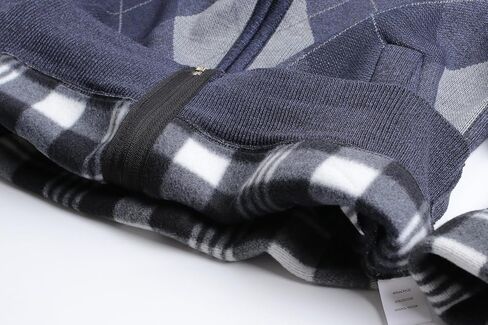 Men's Argyle Cardigan Full Zip Knitwear Fleece Lined Jumper Knit Sweater in Saudi Arabia