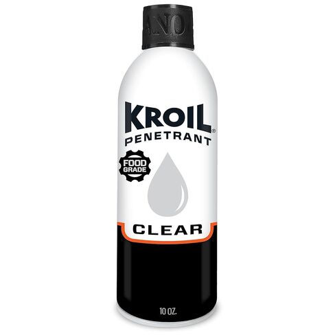 Kroil Clear Food Grade Penetrating Oil SprayTech 360° Nozzle & Straw (Aerosol Spray-13oz Can-Single) | Odorless Non-Staining Industrial Rust Penetrant | NSF-H1 Registered, Kosher Certified (CKS132ST) in Kuwait