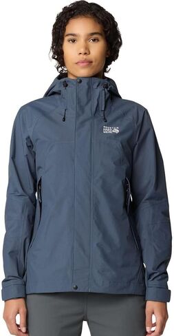 Mountain Hardwear, Dry Times Hooded Jacket - Women's, Moon Blue, L in Saudi Arabia