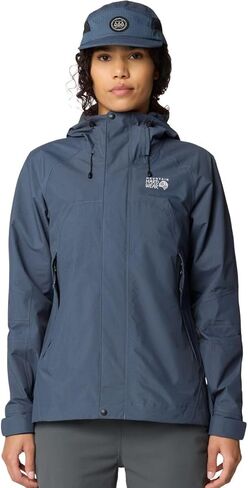 Mountain Hardwear, Dry Times Hooded Jacket - Women's, Moon Blue, L in Saudi Arabia