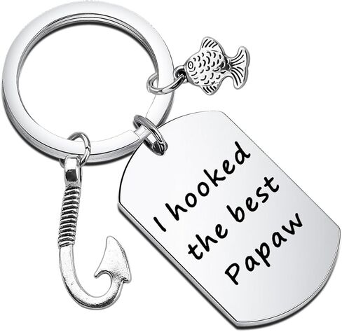 CENWA Papaw Fishing Gifts Pawpaw Fishing Hook Key Ring Fishing Grandpa Gifts I Hooked The Best Papaw Keychain in Saudi Arabia