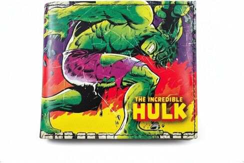 Mar-vel PU Hulk Wallet | Slim Bi-Fold Foldable Purse-Card Holder Large Space & Zipper Coin Pocket ID Slot for Men & Women | Compact Travel Accessory- Gift for Birthday Christmas - Cute Charm Cash. in Saudi Arabia