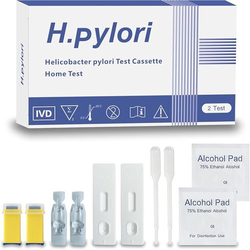 H Pylori Test Kit, Helicobacter Pylori Home Test Kit – Quick, Accurate Results in 10-15 Minutes, No Lab Visit Needed, Includes 2 Tests for Easy Monitoring - H Pylori at-Home Test Kit. in Kuwait