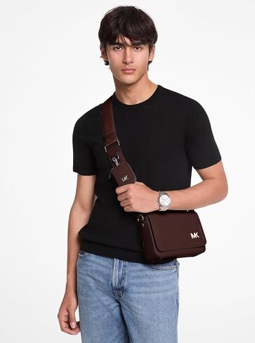 Michael Kors Edison Mini Flap Crossbody with Pouch, Black Hardware/Chocolate in Saudi Arabia