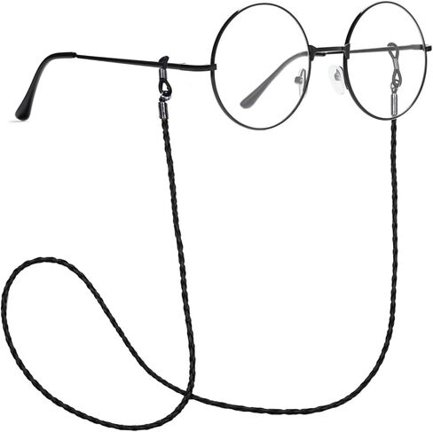 Braided Eyeglass Strap Chain Retainer, Elegant Sunglass Strap Chain, PU Leather for Men Women in Saudi Arabia