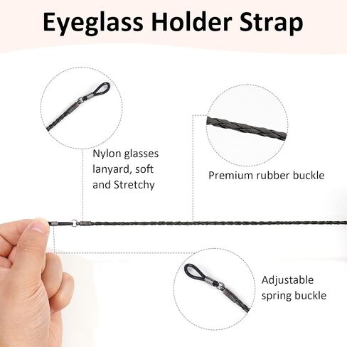 Braided Eyeglass Strap Chain Retainer, Elegant Sunglass Strap Chain, PU Leather for Men Women in Saudi Arabia