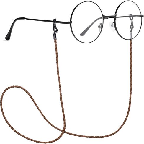 Braided Eyeglass Strap Chain Retainer, Elegant Sunglass Strap Chain, PU Leather for Men Women in Saudi Arabia