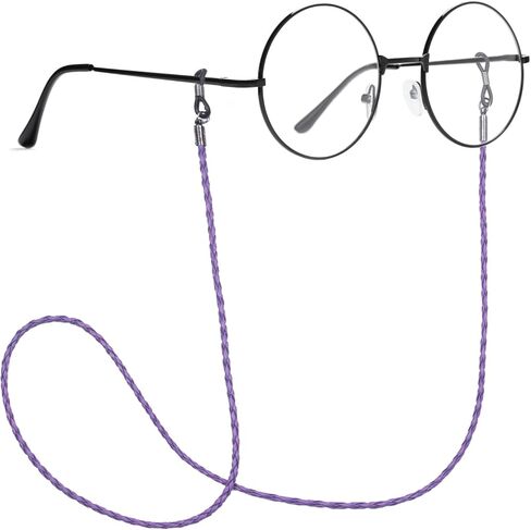 Braided Eyeglass Strap Chain Retainer, Elegant Sunglass Strap Chain, PU Leather for Men Women in Saudi Arabia