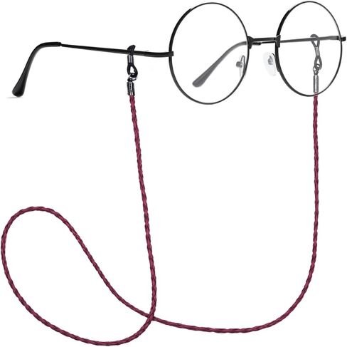 Braided Eyeglass Strap Chain Retainer, Elegant Sunglass Strap Chain, PU Leather for Men Women in Saudi Arabia