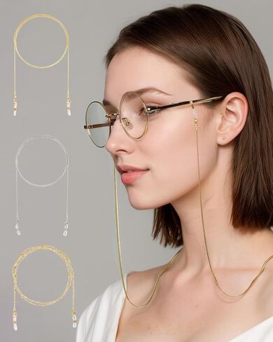 3 Pcs Beaded Eyeglass Chains, Stylish Necklace Lanyards for Women, Perfect for Glasses and Sunglasses in Saudi Arabia