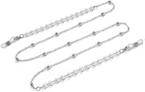 Eyeglass Chains for Women Beaded Glasses Chain Copper Pearl Eye Glasses Holders Around Neck Pearl Eyeglasses Strap in Saudi Arabia