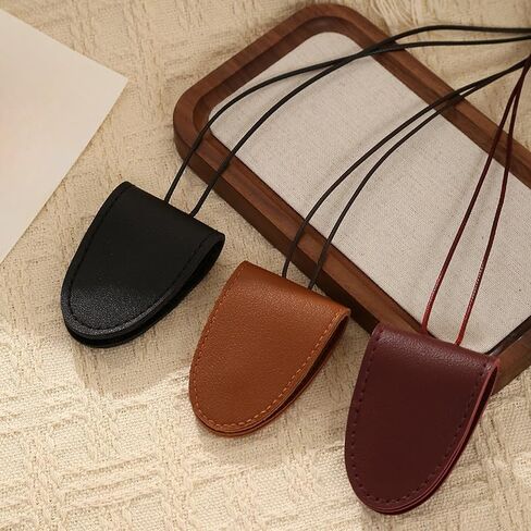 Necklace Eyewear Holder, Leather Glasses Strap with Adjustable Cord & Key Ring, Hands-Free Eyeglass Sunglasses Keeper in Saudi Arabia