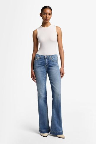 7 for All Mankind Womens Luxe Vintage Dojo Wide Leg Trouser Jeans in Kuwait