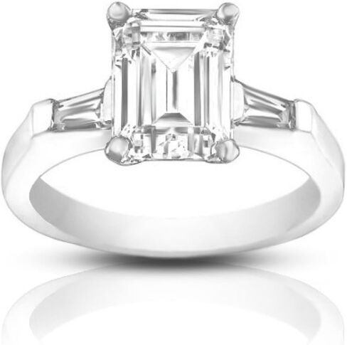 1.00 ct Ladies Emerald Cut Diamond Engagement Ring in 18 kt White Gold in Saudi Arabia