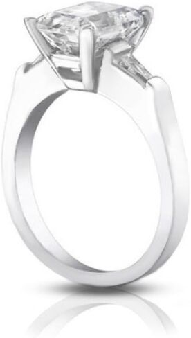 1.00 ct Ladies Emerald Cut Diamond Engagement Ring in 18 kt White Gold in Saudi Arabia