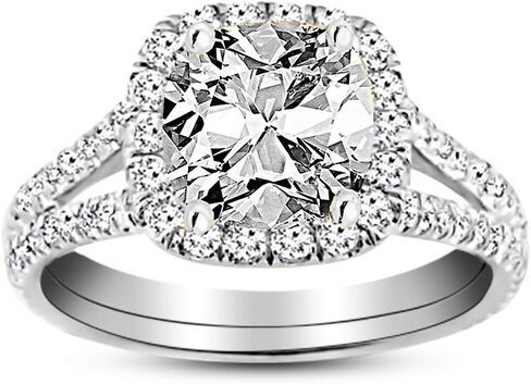 هيوستن دايموند ديستريكت 1.75 إلى 8.75 قيراط LAB GROWN DIAMOND سبليت شانك خاتم خطوبة ألماس مقطوع (E-F اللون VS2-SI1 وضوح) in Kuwait