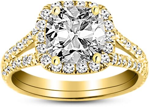 هيوستن دايموند ديستريكت 1.75 إلى 8.75 قيراط LAB GROWN DIAMOND سبليت شانك خاتم خطوبة ألماس مقطوع (E-F اللون VS2-SI1 وضوح) in Kuwait
