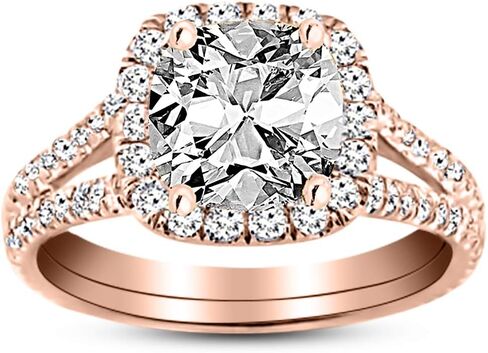 هيوستن دايموند ديستريكت 1.75 إلى 8.75 قيراط LAB GROWN DIAMOND سبليت شانك خاتم خطوبة ألماس مقطوع (E-F اللون VS2-SI1 وضوح) in Kuwait