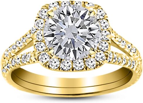 هيوستن دايموند ديستريكت 1.75 إلى 8.75 قيراط LAB GROWN DIAMOND سبليت شانك خاتم خطوبة ألماس مقطوع (E-F اللون VS2-SI1 وضوح) in Kuwait