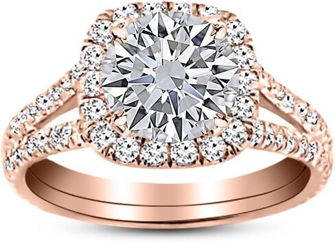 هيوستن دايموند ديستريكت 1.75 إلى 8.75 قيراط LAB GROWN DIAMOND سبليت شانك خاتم خطوبة ألماس مقطوع (E-F اللون VS2-SI1 وضوح) in Kuwait