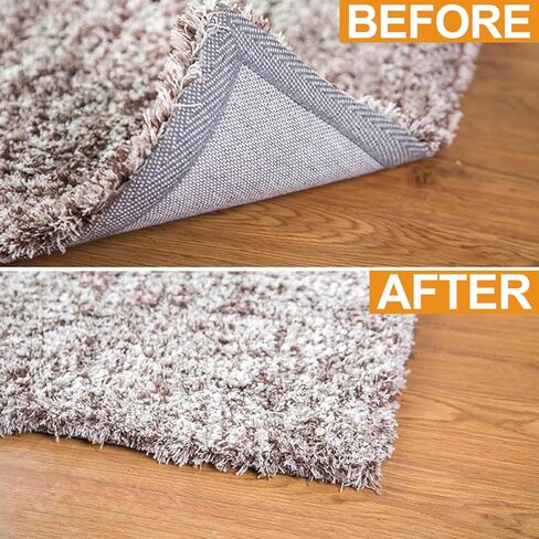 16 Pack Designed for Hardwood Floors and Tiles, Double-Sided and Reusable Rug Carpet Tape with Non-Slip Rug Pads Prevent Sliding, Curling, and Bunching in Saudi Arabia