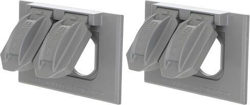 Hubbell-Raco 5180-2 2-Hole Weatherproof Device Cover, 4-9/16 in L X 2-13/16 in W X 1 in T, Bronze in Kuwait