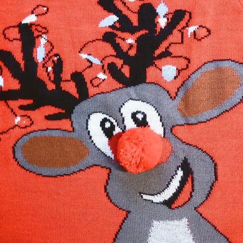 سترة BLACKBARK LED Ugly Christmas - مضيئة، أكمام طويلة مبتكرة، بلوفر محبوك مضحك مع أضواء للرجال والنساء in Saudi Arabia