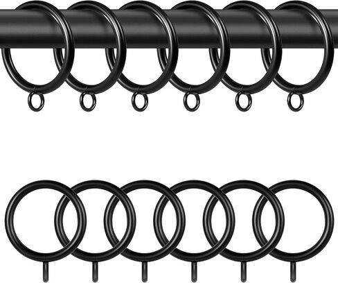 Curtain Rings with Eyelets,48 Pack Metal Black Curtain Rings for Pinch Pleat Curtains,1.5 Inch Inner Diameter Drapery Rings Fits Up to 1.2 Inch Curtains Rod in Saudi Arabia