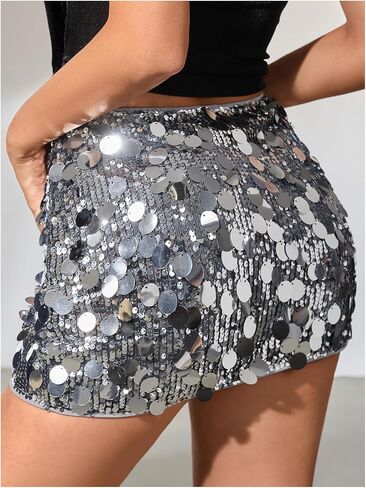 SweatyRocks Women's Sequin Sparkly Skirts Mini Glitter Y2k Night Out Party Club Bodycon Skirt in Saudi Arabia