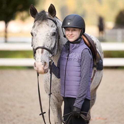 Kerrits Kids Ride The Wind Reversible Quilted Equestrian Vest – Warm Kids Horse Riding Vest for Winter, Fun Horse Print in Saudi Arabia