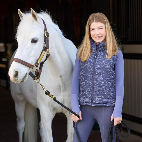 Kerrits Kids Ride The Wind Reversible Quilted Equestrian Vest – Warm Kids Horse Riding Vest for Winter, Fun Horse Print in Saudi Arabia